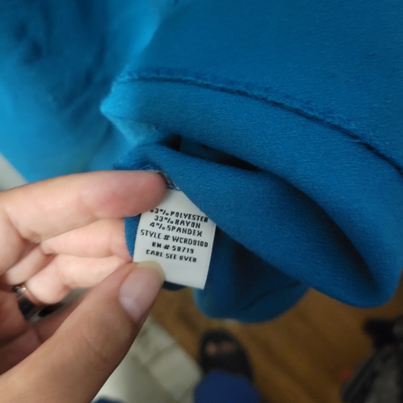 LONG SLEEVE PLUS SIZE WOMEN'S BLUE DRESS SIZE 1X - Picture 4 of 4